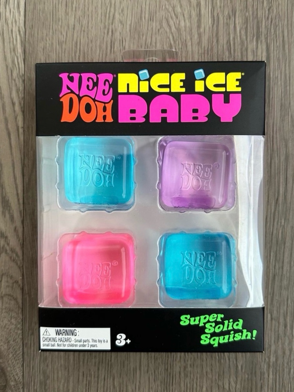 Nee Doh Nice Ice Baby 4-Pack Squish Toys - Teal, Purple, Pink